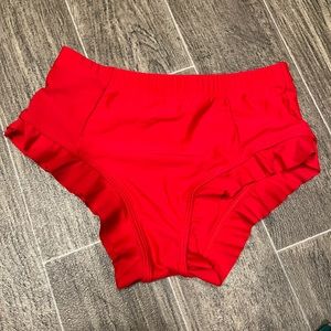 Extra small, red bathing suit bottoms